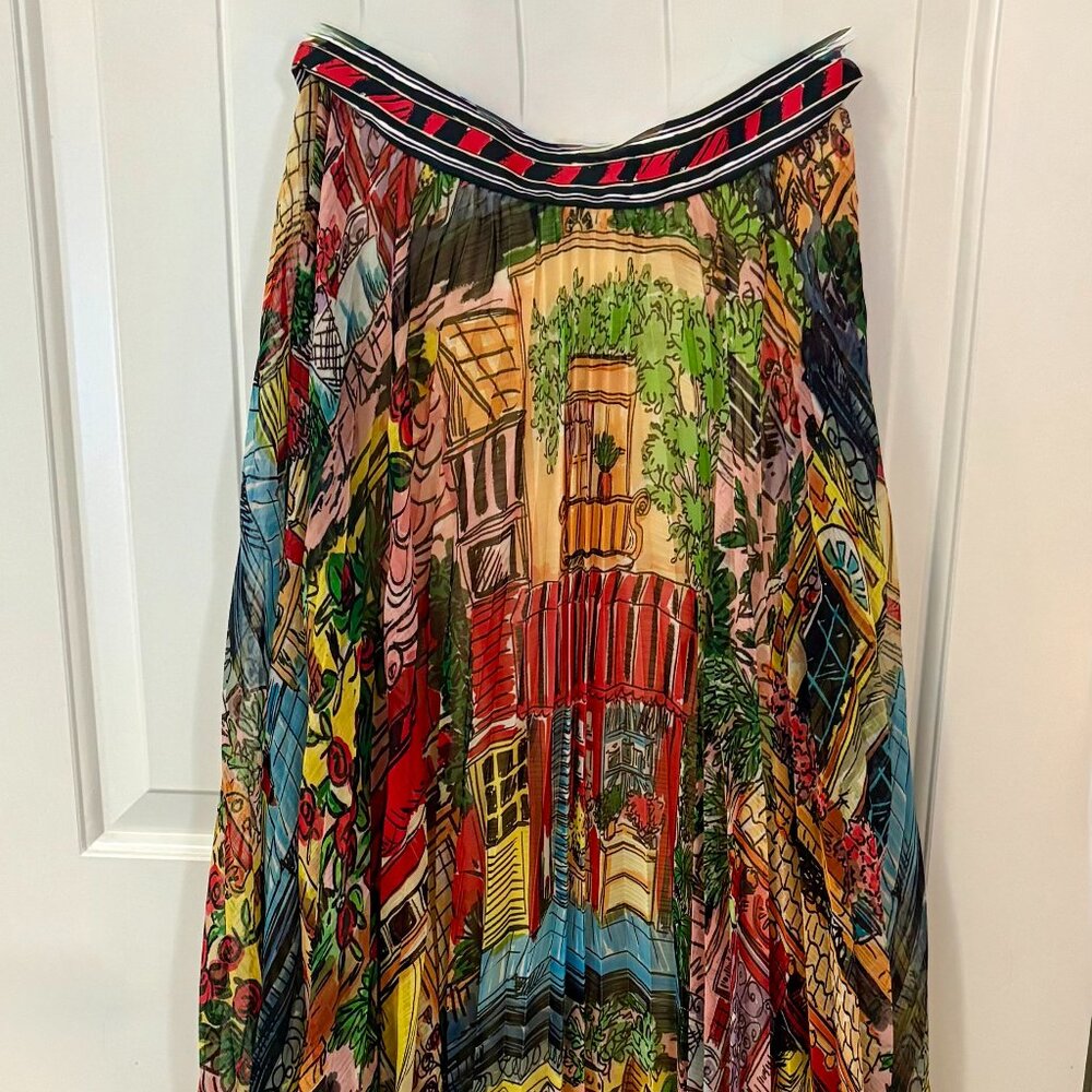 Alice + Olivia Colorful Graphic Maxi Skirt